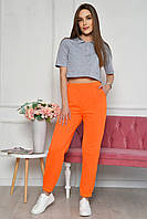Спортивные штаны женские ярко-оранжевого цвета 160639T Бесплатная доставка