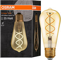 Лампа светодиодная Osram FIL Vintage Spiral ST64 5 Вт E27 2000 К 220 В желтая 4058075092112 2407