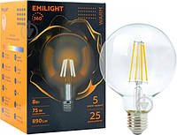 Лампа светодиодная Emilight FIL G95 8 Вт E27 3000 К 220 В прозрачная 2407