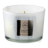 Свеча ароматическая Aroma Home из натурального воска Cotton Vanilla 2407