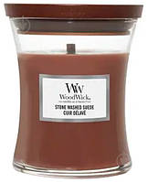 Свеча ароматическая Woodwick Medium Stone Washed Suede 275 г ОСТАТОК! КОЛИЧЕСТВО УТОЧНЯЙТЕ 2407