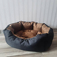 Диван лежак для собак і кішок зі знімною подушкою антикіготь, Спальні місця для хатніх тварин розмчорн М