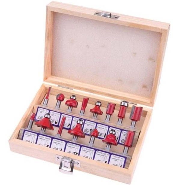 Фрези для дерева, хвостовик 6.35 мм, 15 шт., фото 1