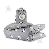 Комплект для детской кроватки IDEIA Ранфорс Панда серый 4820227284863 2407