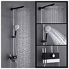 Набір душова система з тропічним душем + змішувач на умивальник G2481-1 чорний хром, фото 3