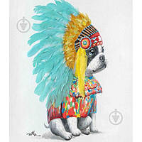 Картина на холсте Собака Индеец 80x80 см KARE Design 53160 2407