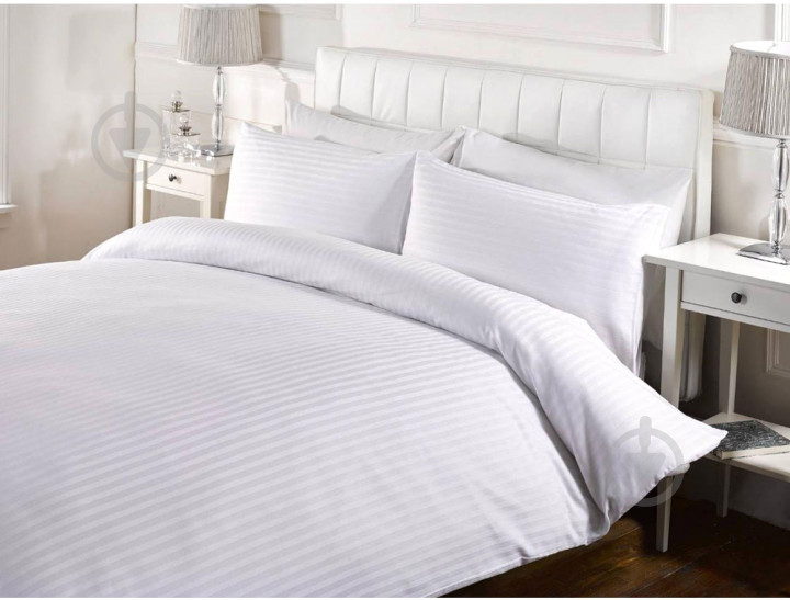 Комплект постільної білизни сатин-трайп White 2-спальний (GDSSWBS175210) білий Good-Dream