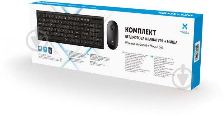 Комплект клавиатура и мышь Vinga KBSW-120 Black ОСТАТОК! КОЛИЧЕСТВО УТОЧНЯЙТЕ 2407 - фото 6 - id-p1893337731