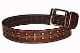 Шкіряний ремінь портупея 1200х45 мм коричневий, фото 4