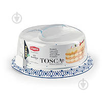 Тортовница TOSCA 37 см бело-синяя 55851 Stefanplast 2407