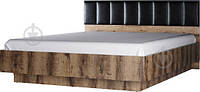 Кровать с подъемным механизмом Mebelbos Jagger (мягкое изголовье) 160x200 см дуб монастырский/черный ОСТАТОК!