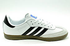 Білі кросівки Adidas Samba Адідас Самба унісекс, фото 4