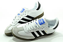 Білі кросівки Adidas Samba Адідас Самба унісекс, фото 5