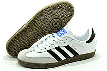 Білі кросівки Adidas Samba Адідас Самба унісекс, фото 6