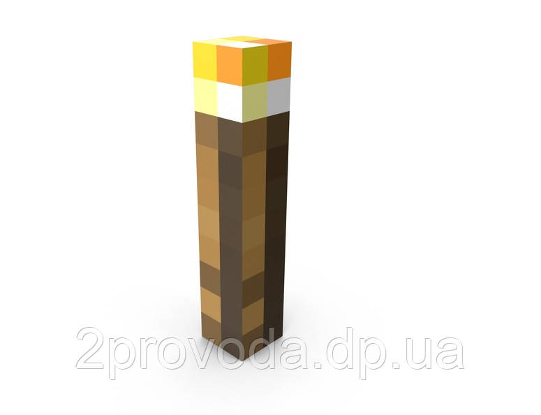 Факел нічник Майнкрафт 28 см коричневий Minecraft акумулятор