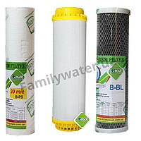 Комплект картриджей Н2О для проточных фильтров B-PS5-B-ST-B-BL (Комплект c умягчением для очистки воды)