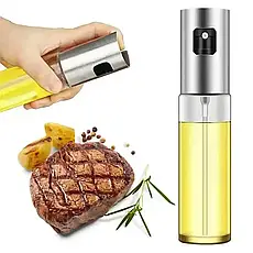 Пляшка-дозатор для олії та оцту 100 мл спрей розпилювач кухонний для рідин скляний BF, фото 2