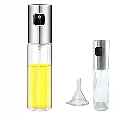 Пляшка-дозатор для олії та оцту 100 мл спрей розпилювач кухонний для рідин скляний BF, фото 4