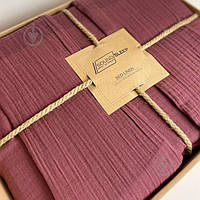 Комплект постельного белья Muslin Burgundy 2.0 бургунди SoundSleep 2407