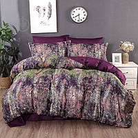 Комплект постельного белья евро фиолетовый с принтом Word of Dream 2407