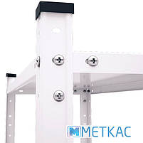 Комплект з 3-х Стелажів Елегант-1 1840х2850х340 білий Жовтогарячий 50 кг/полицю 15 полиць металевий, фото 2