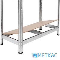 Стелаж Бюджет ОД 1600х800х400 Меткас, 175 кг/полка, 4 полиці, ДСП, оцинкований, металевий, на склад, фото 6