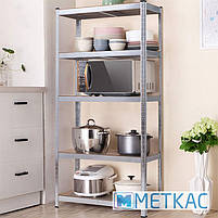 Стелаж Бюджет ОД 2000х1200х600 Меткас, 175 кг/полка, 5 полиць, ДСП, оцинкований, металевий, фото 5