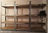 Стелаж Бюджет ОМ 1600х800х300 Меткас, 175 кг/полицю, 4 полиці, МДФ, оцинкований, металевий, на балкон, фото 3