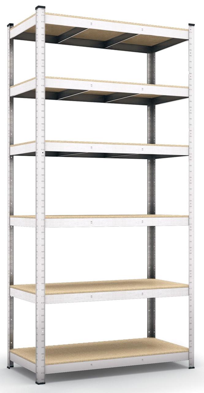Стелаж Бюджет ОМ 2400х1200х600 Меткас, 125 кг/полицю, 6 полиць, МДФ, для інструментів, фото 1