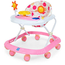 Ходунки дитячі Bambi, зі світлом і музичною панеллю, силіконові колеса, рожевий