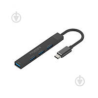 USB-хаб Promate USB-С LiteHub-4 3xUSB 2.0 + USB 3.0 (litehub-4.black) 2407