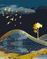 Картина по номерам Премиум Птицы ночи с золотой краской PBS53042 40х50 см Brushme 2407