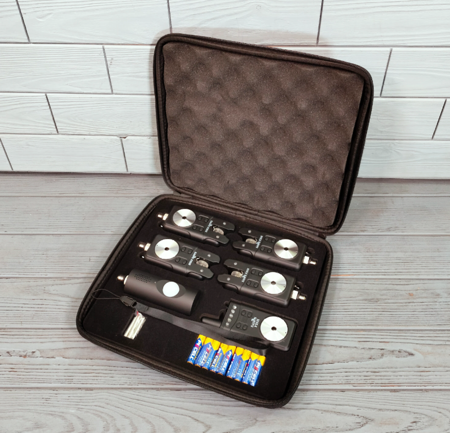 Набір сигналізаторів клювання 4+2 Sams Fish SF23799-S5 з пейджером і датчиком руху, фото 1