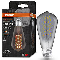 Лампа светодиодная Osram Vintage FIL Edisson 818 SM dim 7,8 Вт прозрачная E27 220 В 1800 К ОСТАТОК! КОЛИЧЕСТВО