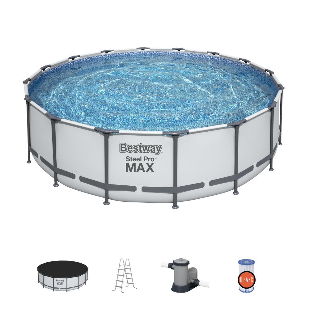 Басейн каркасний круглий Bestway 5612Z з фільтр-насосом та сходами 488x122 см на 19480 л серій