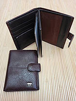 Вертикальний коричневий гаманець із файлами чоловічої з екошкіри