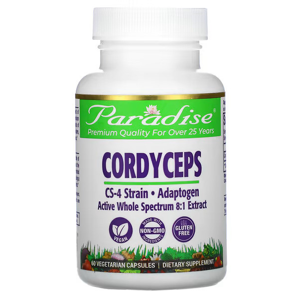 Cordyceps CS-4 Strain Paradise Herbs, 60 капсул