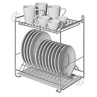 Сушилка для посуды двухъярусная с креплением на стену (СП24222) 2407