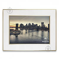 Рамка для фотографии со стеклом MARCO decor 5114 1 фото 21х30 см белый с золотистым ОСТАТОК! КОЛИЧЕСТВО