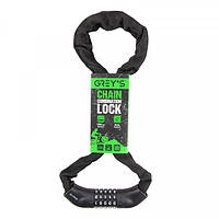 Замок велосипедний ланцюг 6х1000 мм з кодовим замком сталевий Greys Chain Lock NoGR41610