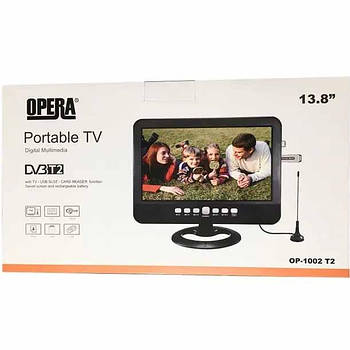 Портативний автотелевізор OPERA OP-1002 TV USB SD АКБ 13.8”