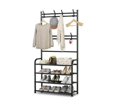 Універсальний вішак для одягу new simple floor clothes rack size 60x29.5x151 см, фото 1