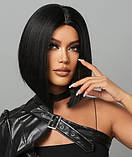 Перука каре чорна без чубчика термоперука, фото 2
