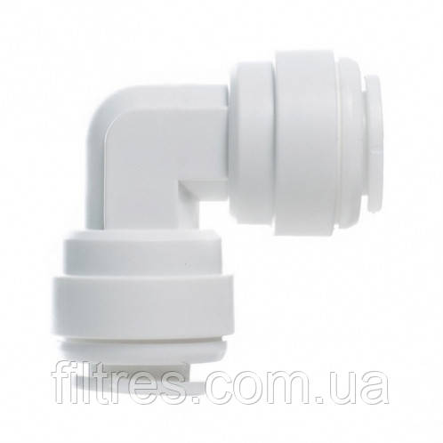 Коліно 3/8" шланг х 3/8" шланг, білий колір (KP-UE0606)