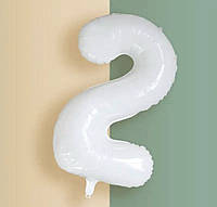 Фольгована кулька цифра «2» біла 32 під гелій в уп.