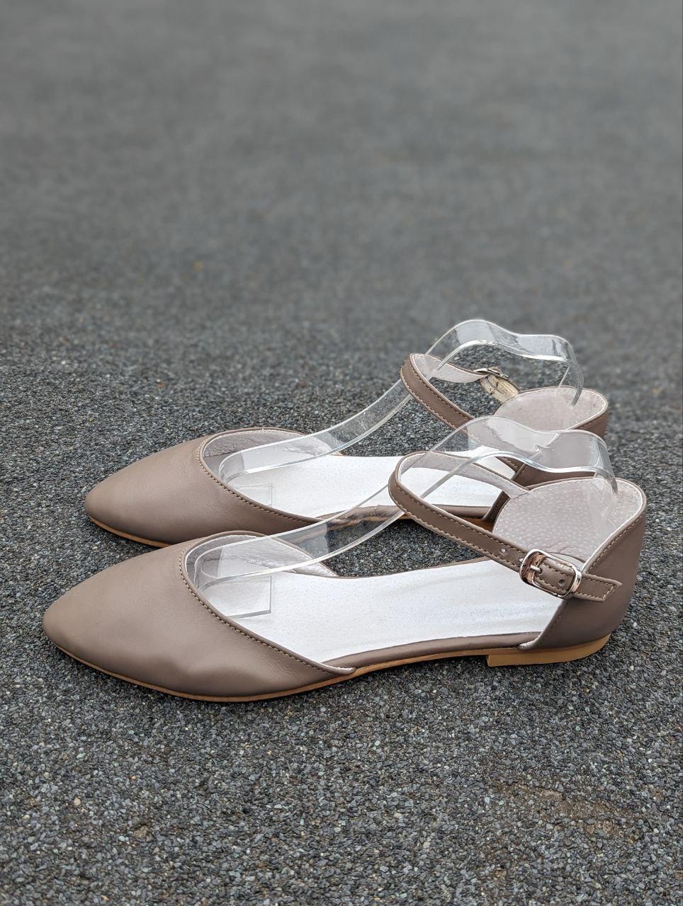 STTOPA Розміри 42-28 см. Балетки великих розмірів із натуральної шкіри. 163-4144 Бежеві, фото 1