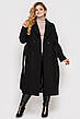 Батальне кашемірове пальто класичне чорне довге, фото 2