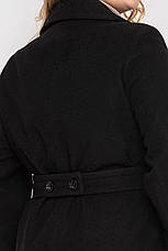 Батальне кашемірове пальто класичне чорне довге, фото 3