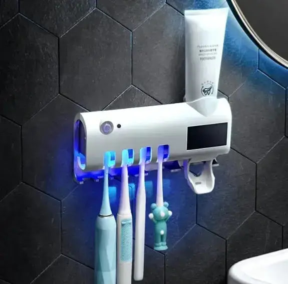 Держатель для зубных щеток Toothbrush Sterilizer с диспенсером для пасты [ОПТ] - фото 6 - id-p1893419624