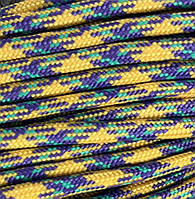 Паракорд Camo Blue-Violet-yellow Paracord 550 (1 метр) нейлоновый шнур